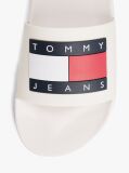 White Essential Flag Badge Pool Slides  Men