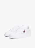 White Essential Retro Leather Basketball Trainers  Men