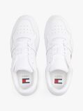 White Essential Retro Leather Basketball Trainers  Men