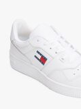 White Essential Retro Leather Basketball Trainers  Men