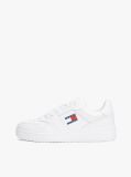 White Essential Retro Leather Basketball Trainers  Men