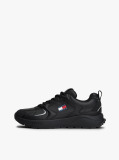 Black Mixed Texture Cleat Trainers  Men