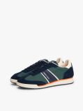 Blue Retro Mixed Texture Serrated Trainers  Men