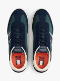 Blue Retro Mixed Texture Serrated Trainers  Men