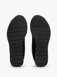 Black Mixed Texture Contrast Heel Trainers  Men