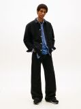 Black Mixed Texture Contrast Heel Trainers  Men