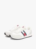 Beige Mixed Texture Contrast Heel Trainers  Men