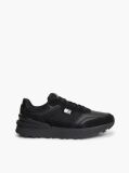 Black Colour-Blocked Mixed Texture Cleat Sneakers  Men