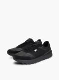 Black Colour-Blocked Mixed Texture Cleat Sneakers  Men