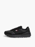 Black Colour-Blocked Mixed Texture Cleat Sneakers  Men