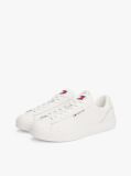 White Essential Leather Contrast Cupsole Trainers  Women