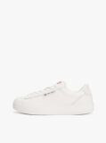 White Essential Leather Contrast Cupsole Trainers  Women