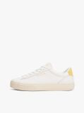 Yellow Essential Leather Contrast Cupsole Trainers  Women