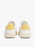 Yellow Essential Leather Contrast Cupsole Trainers  Women