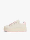 Pink Essential Leather Fine-Cleat Flatform Trainers  Women