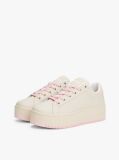 Pink Essential Leather Fine-Cleat Flatform Trainers  Women