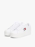 White Essential Leather Fine-Cleat Flatform Trainers  Women