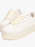 White Essential Leather Fine-Cleat Flatform Trainers  Women