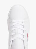 White Logo Embossed Contrast Trainers  Women