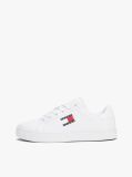 White Logo Embossed Contrast Trainers  Women