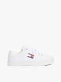 White Logo Embossed Contrast Trainers  Women