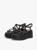 Black Leather Strappy Platform Sandals  Women