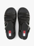 Black Leather Strappy Platform Sandals  Women
