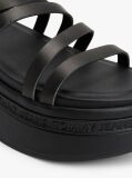 Black Leather Strappy Platform Sandals  Women
