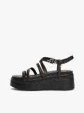 Black Leather Strappy Platform Sandals  Women