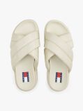 White Padded Strap Platform Slides  Women