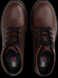 Brown Leather Cleat Lace-Up Ankle Boots  Women