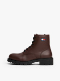Brown Leather Cleat Lace-Up Ankle Boots  Women