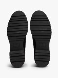 Black Leather Cleat Chelsea Boots  Women