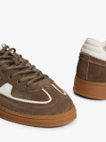 Brown The Greenwich Suede Mixed Texture Trainers  Women