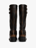 Brown Leather Knee High Biker Boots  Women