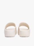 White Logo Platform Pool Slides  Women
