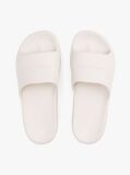 White Logo Platform Pool Slides  Women