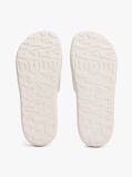 White Logo Platform Pool Slides  Women