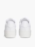 White Logo Platform Sneakers With Leather  Women