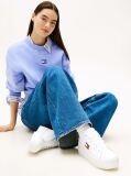 White Logo Platform Sneakers With Leather  Women