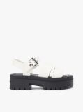 White Leather Cleat Platform Sandals  Women
