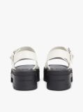 White Leather Cleat Platform Sandals  Women