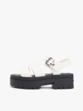 White Leather Cleat Platform Sandals  Women