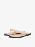 Beige Padded Leather Flip-Flops  Women