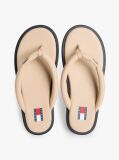 Beige Padded Leather Flip-Flops  Women
