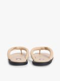 Beige Padded Leather Flip-Flops  Women
