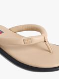 Beige Padded Leather Flip-Flops  Women