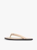 Beige Padded Leather Flip-Flops  Women