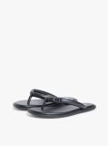 Black Padded Leather Flip-Flops  Women