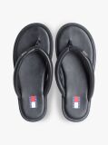 Black Padded Leather Flip-Flops  Women